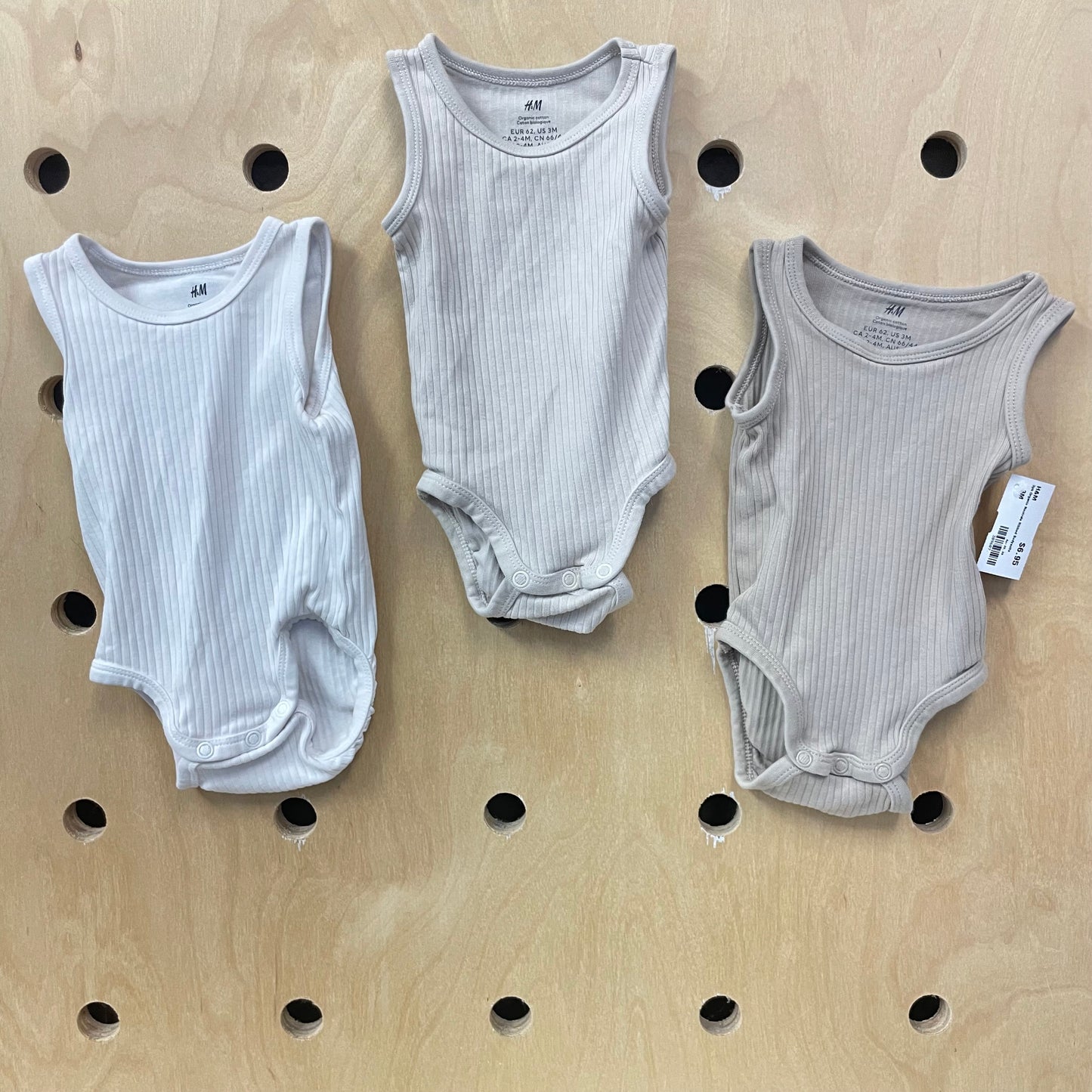 3pk Organic Neutrals Ribbed Bodysuits