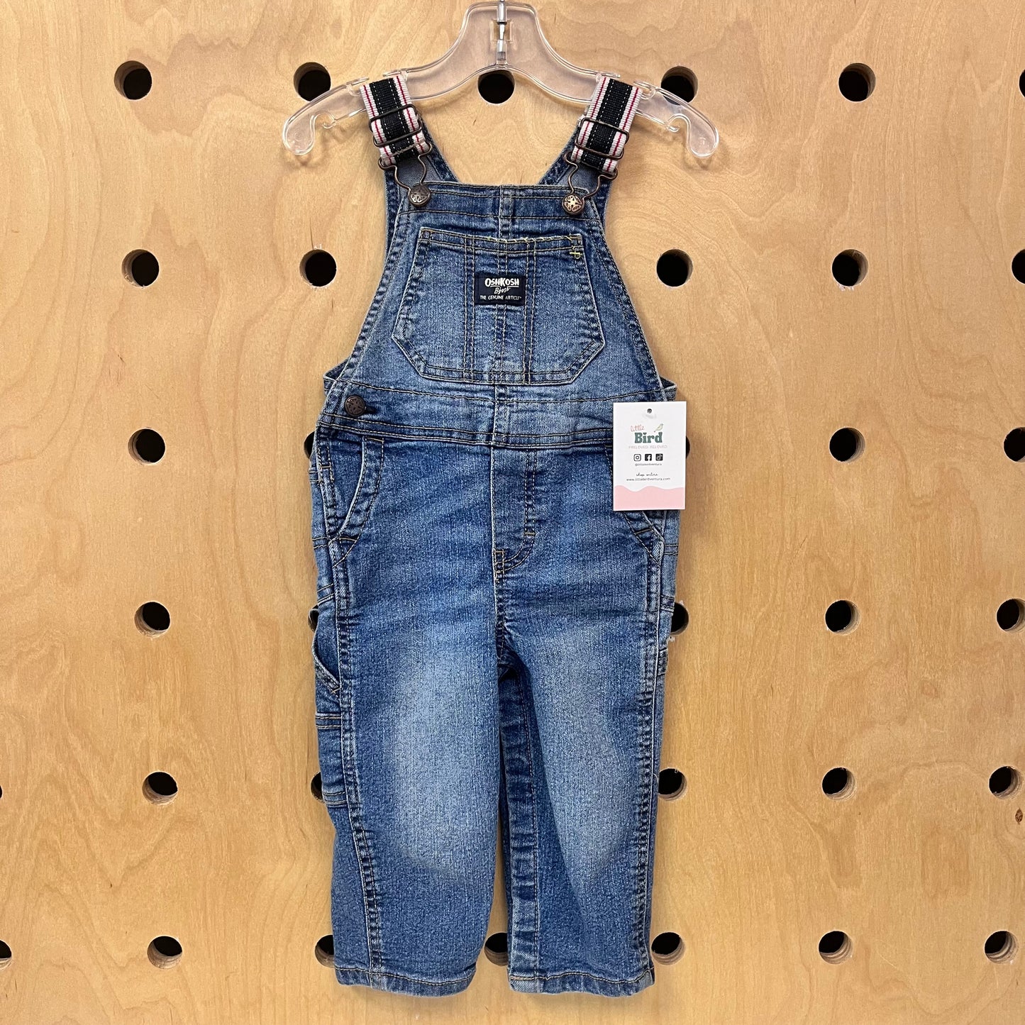 Webbing Strap Denim Overalls