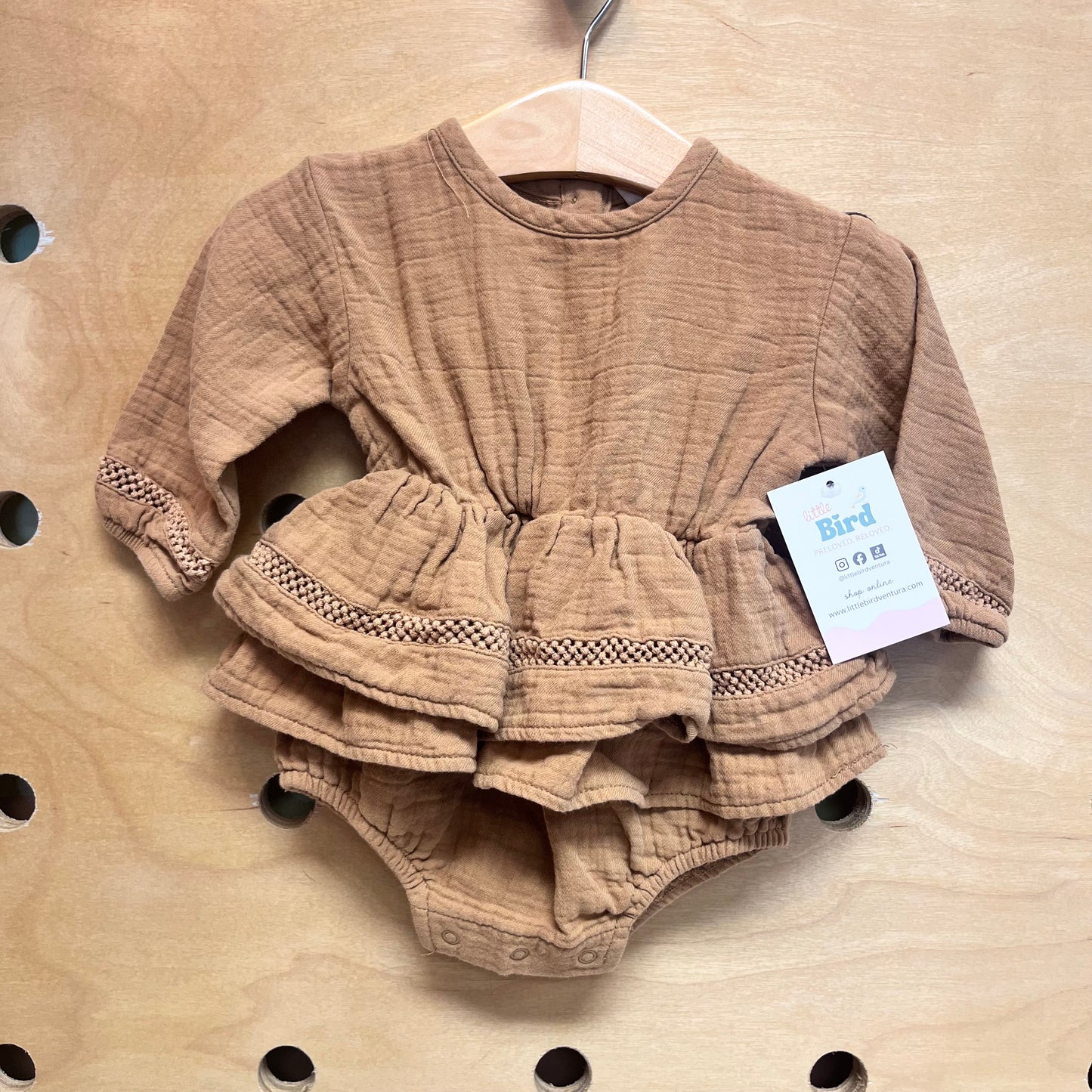 Brown Ruffle Romper