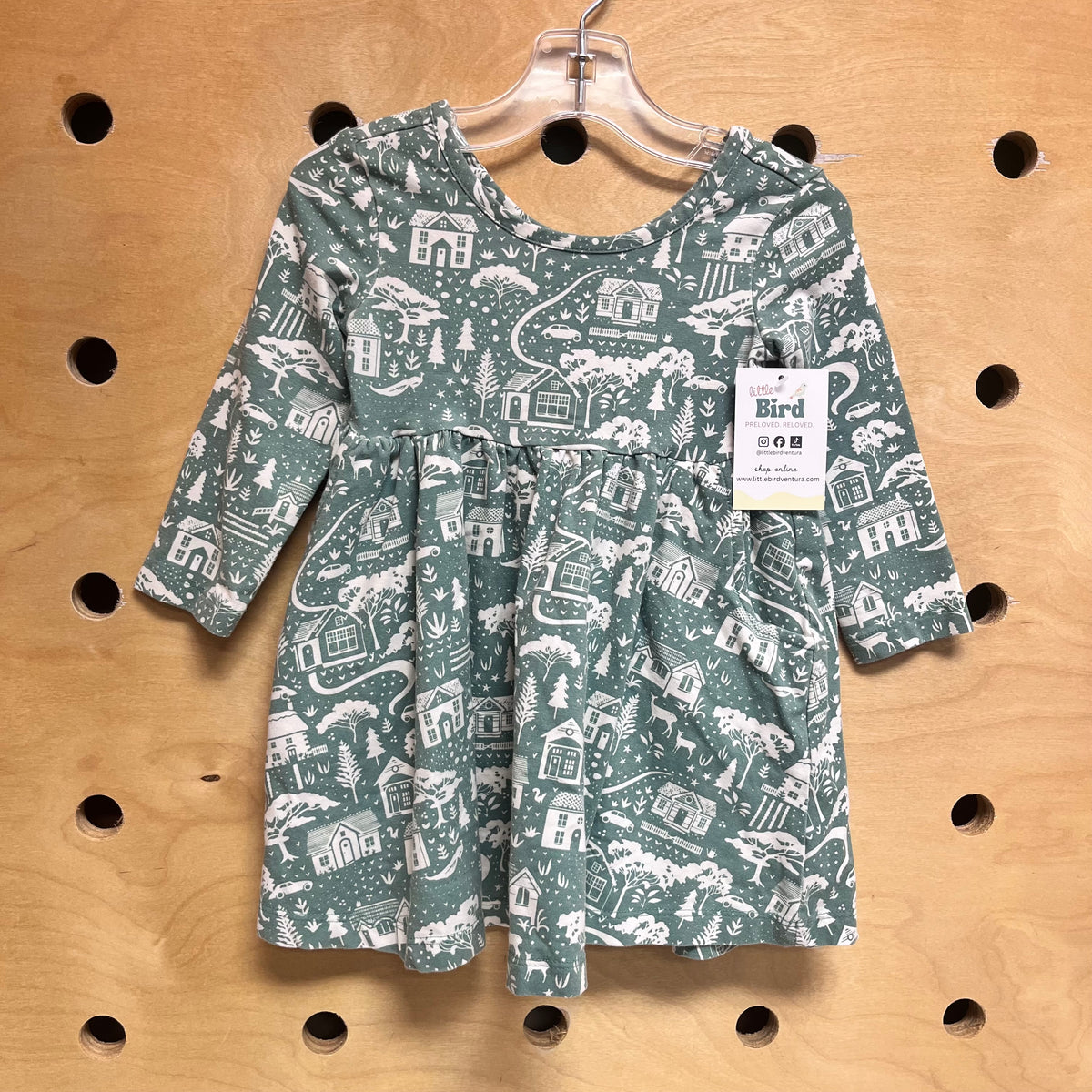 Green Winter Village Dress