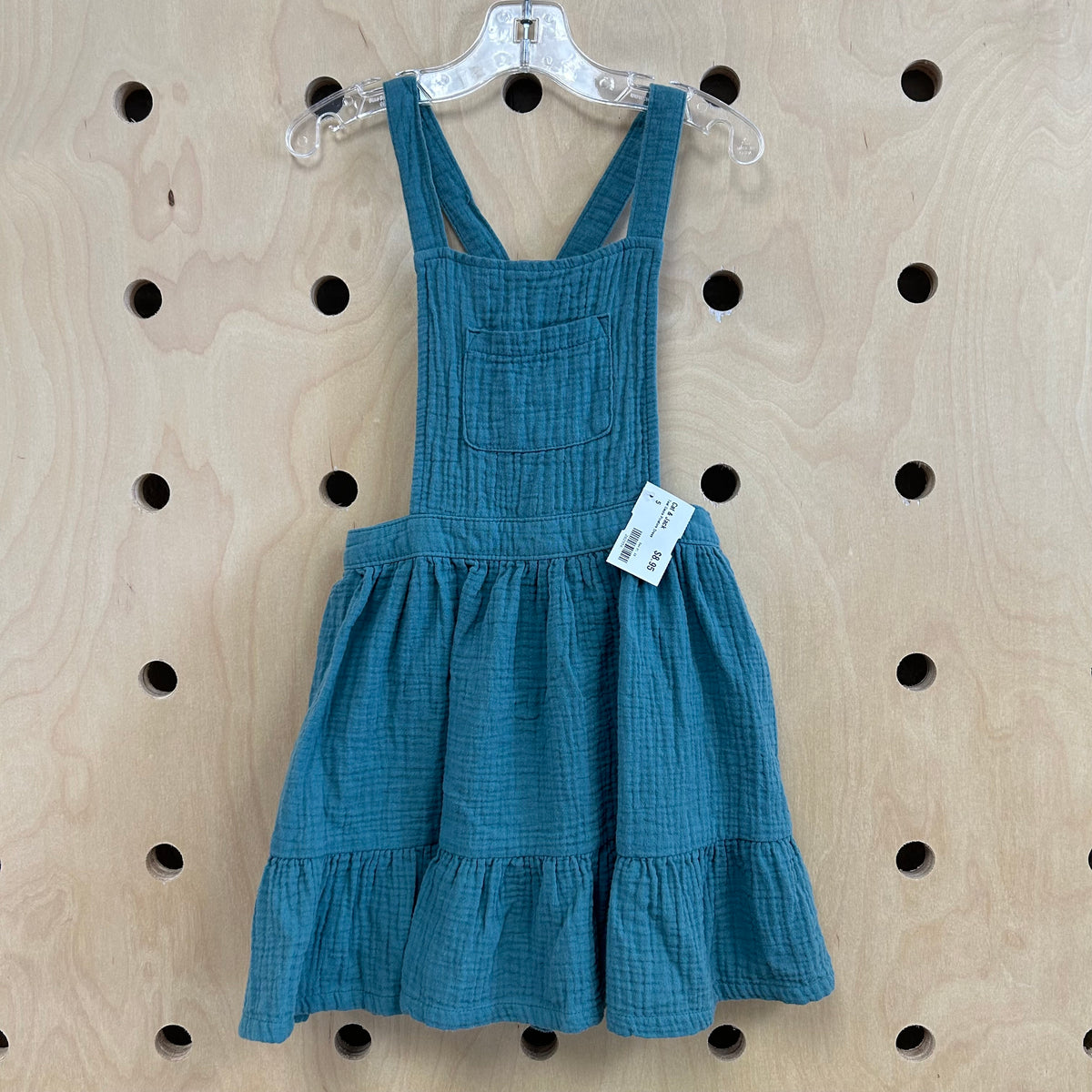 Teal Gauze Pinafore Dress