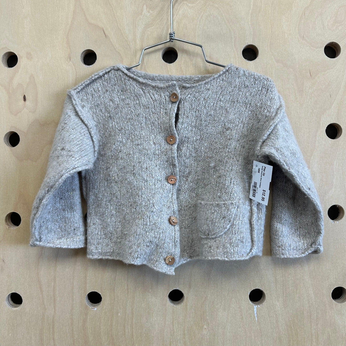 Greige Recycled Wool Cardigan
