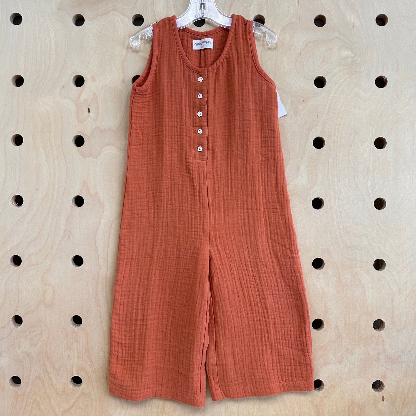 Orange Muslin Romper