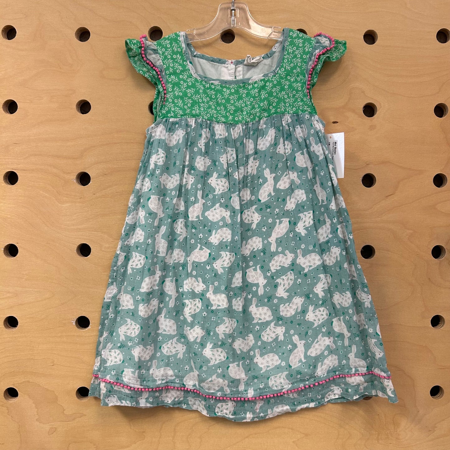 Teal Bunny/Green Floral Dress
