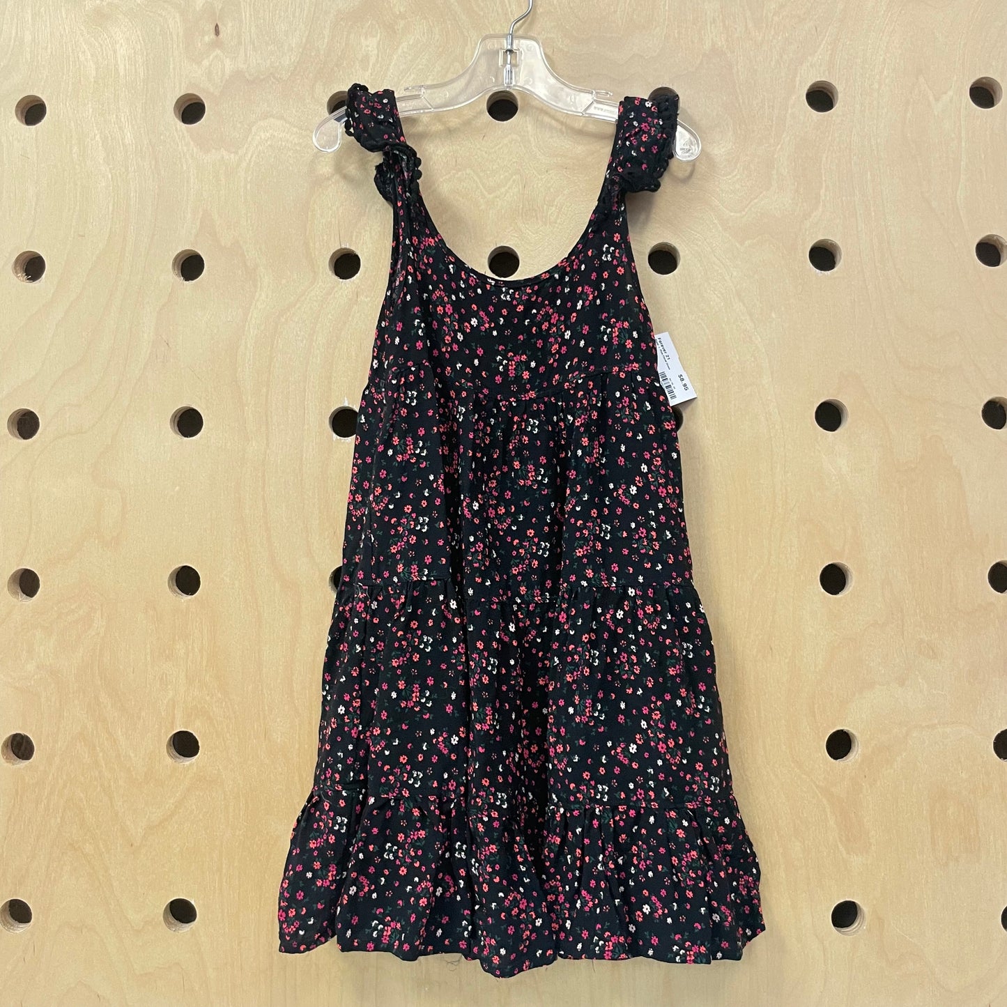 Black + Pink Floral Dress