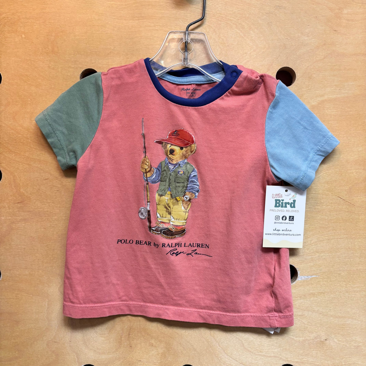 Pink Fishing Bear Tee