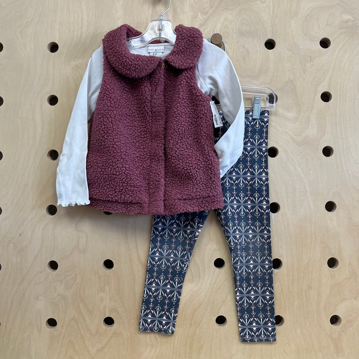 Maroon+Grey 3pc Outfit