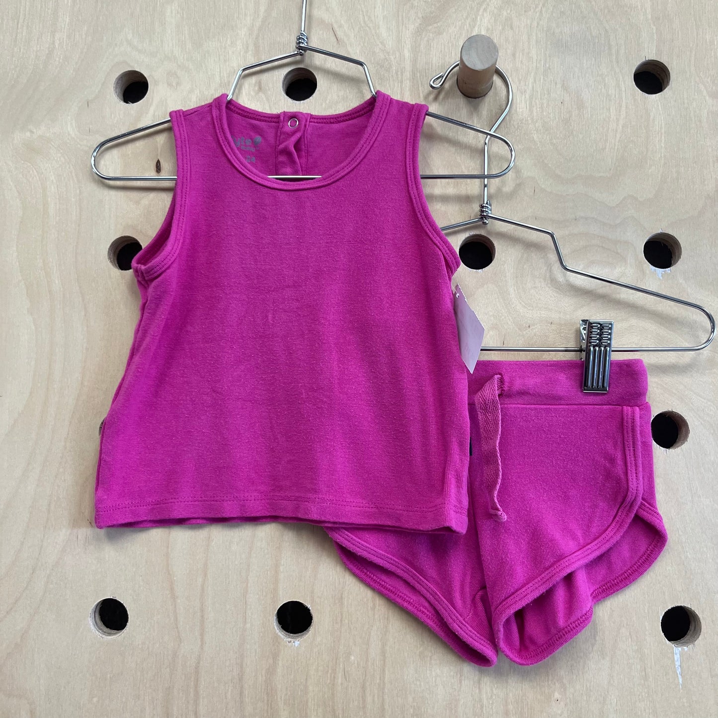 Pink Bamboo Blend Tank & Shorts