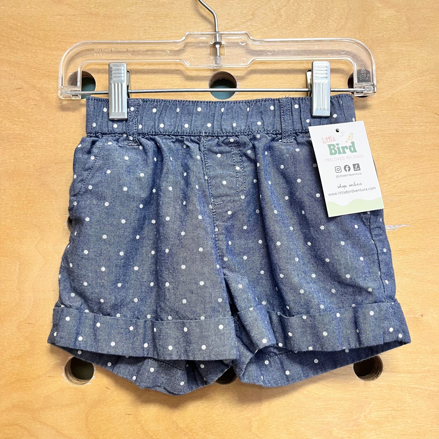 Chambray Polka Dot Shorts
