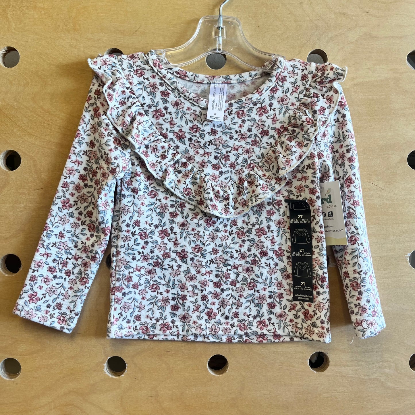 White/Pink Floral LS NEW!!