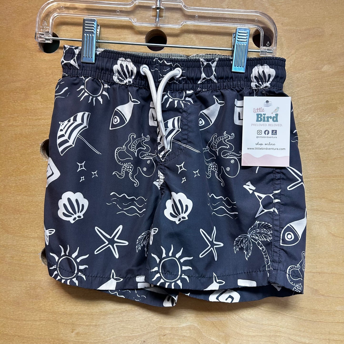 Grey/White Under The Sea Board Shorts