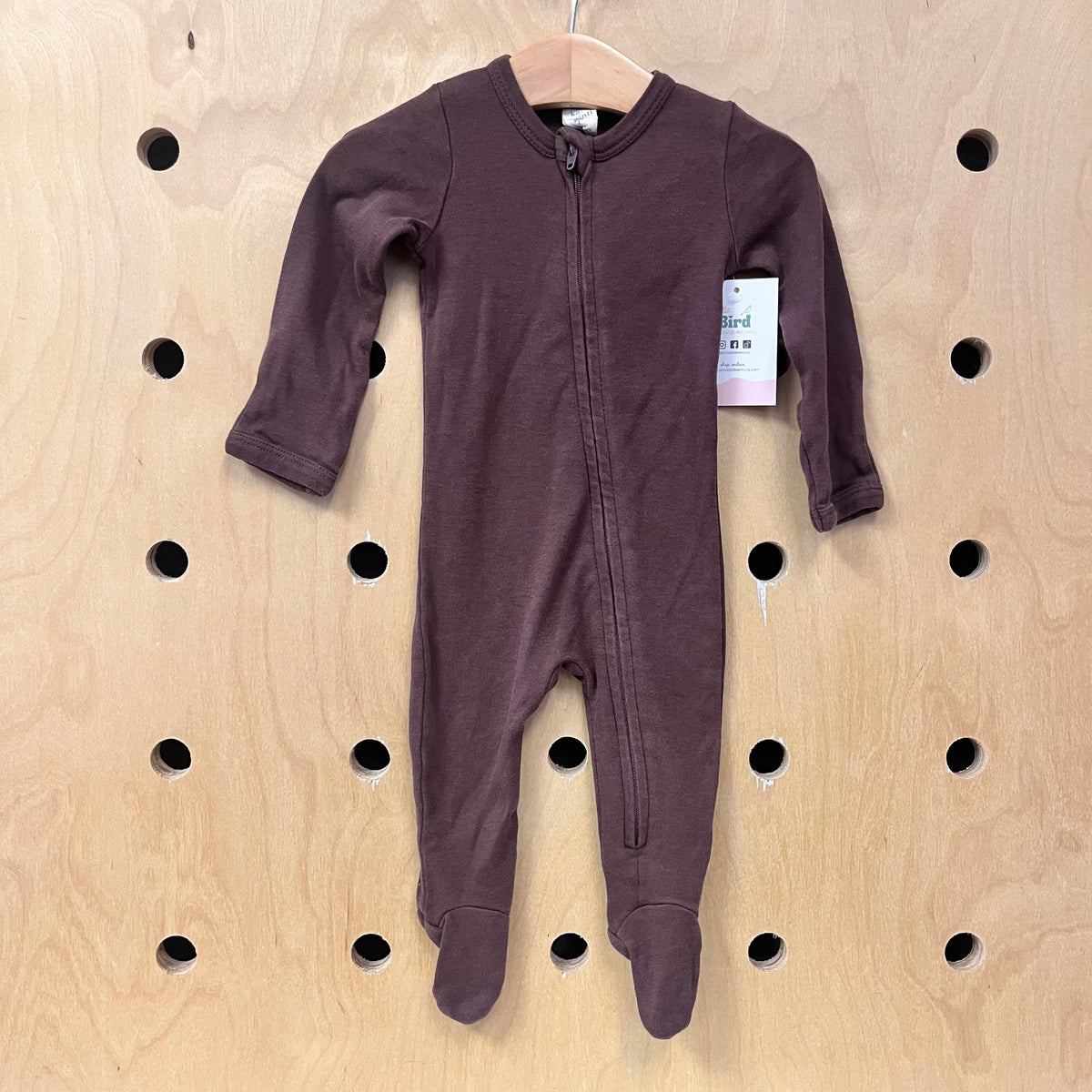Organic Brown Zip Footies