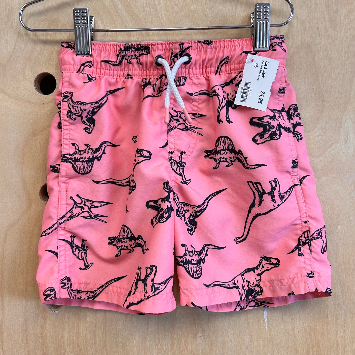 Pink Dino Swim trunks