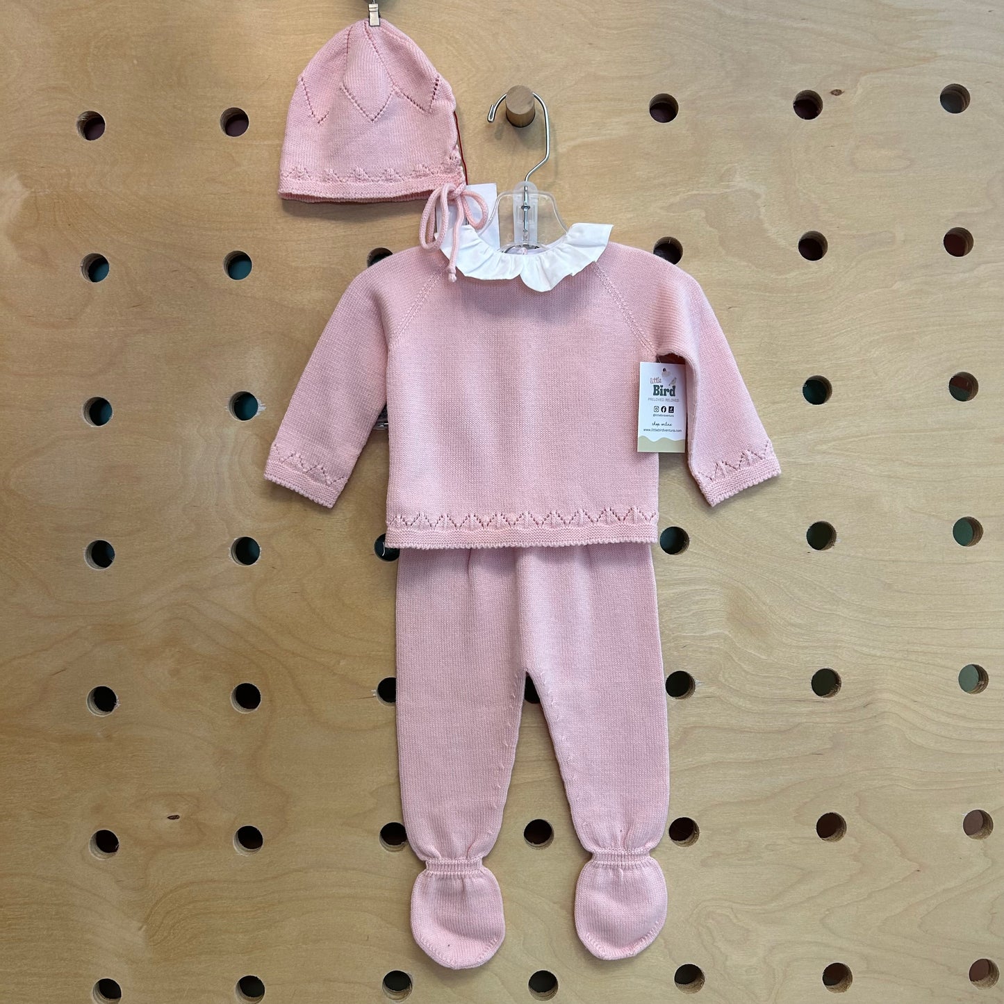 Pink Knit Collar Outfit w/ Hat NEW!
