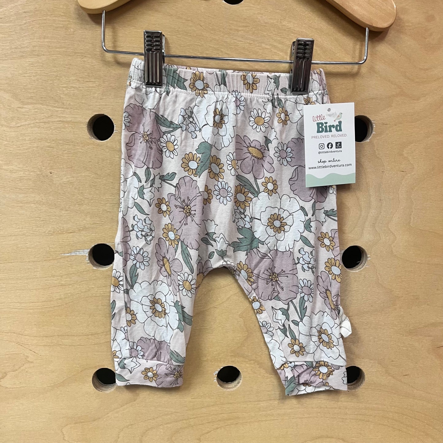 Bamboo White/Pink Floral Soft Pants