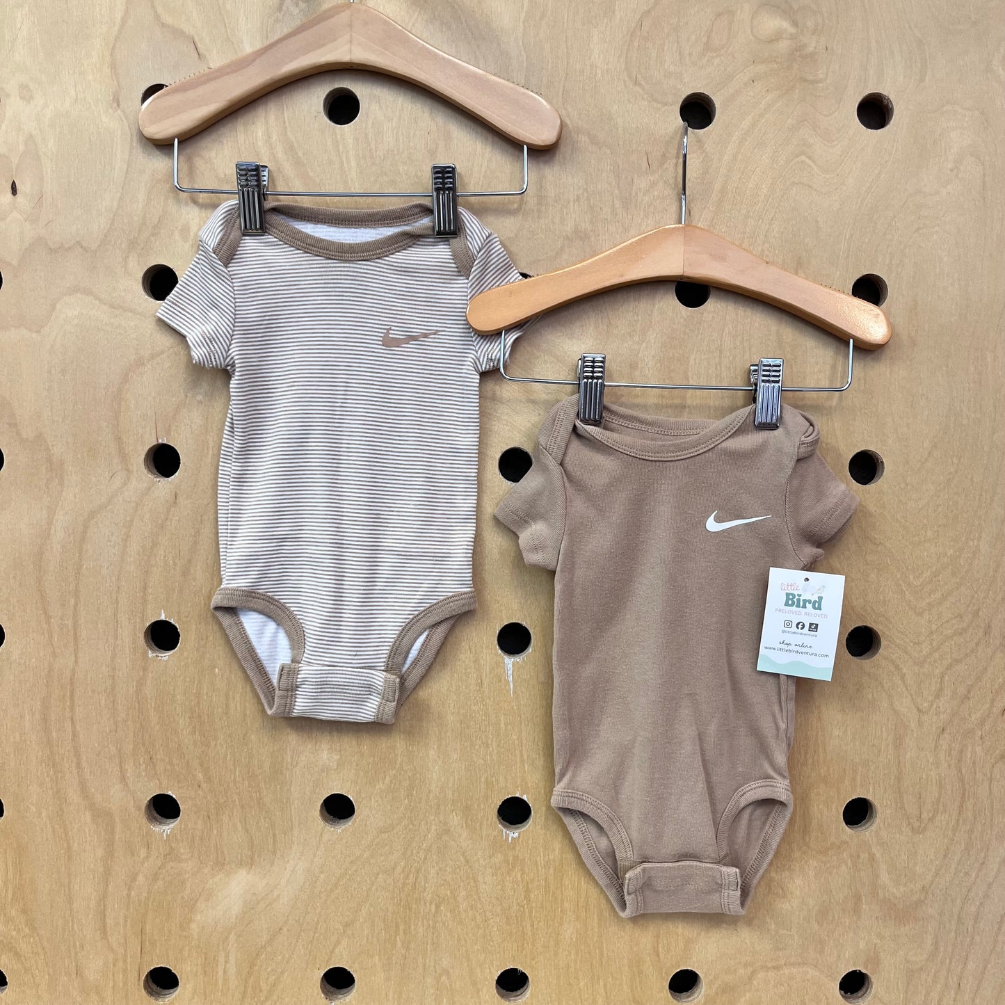 Tan/White 2pc Set Bodysuits