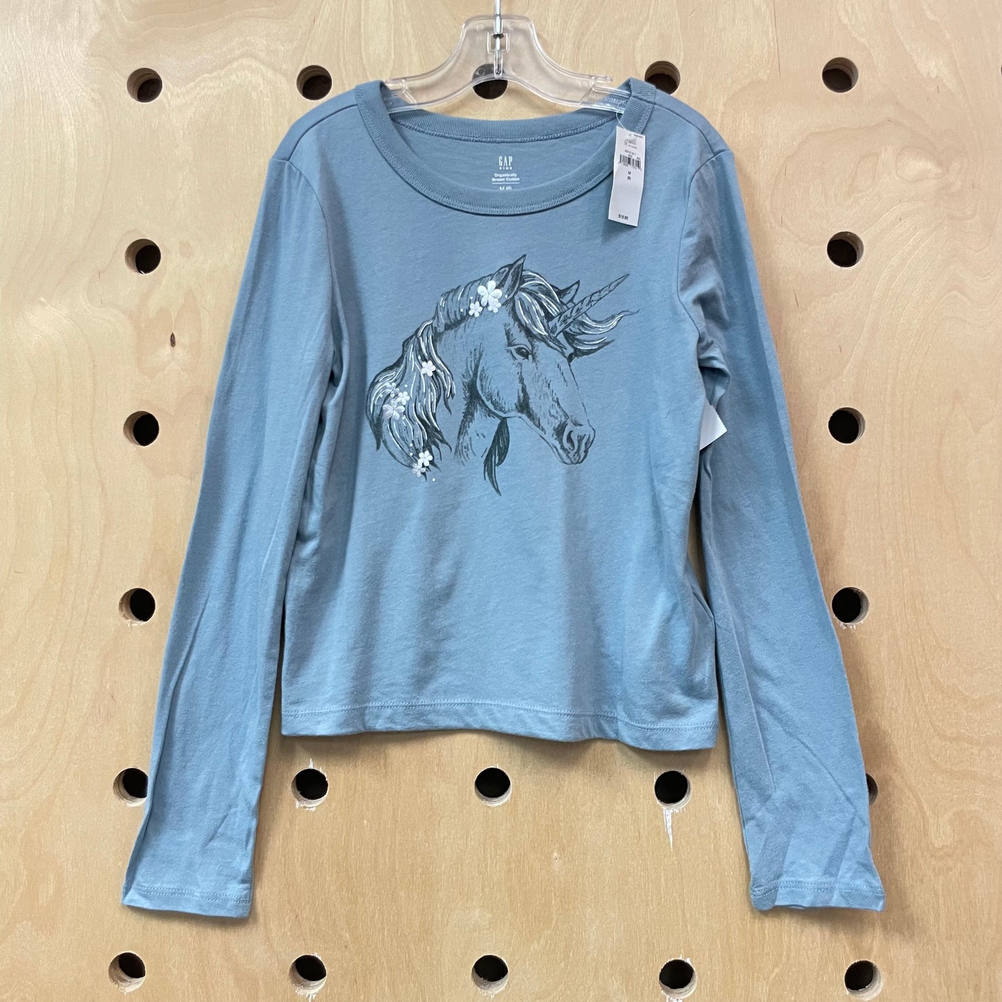 Organic Blue Silver Foil Unicorn Tee NEW!