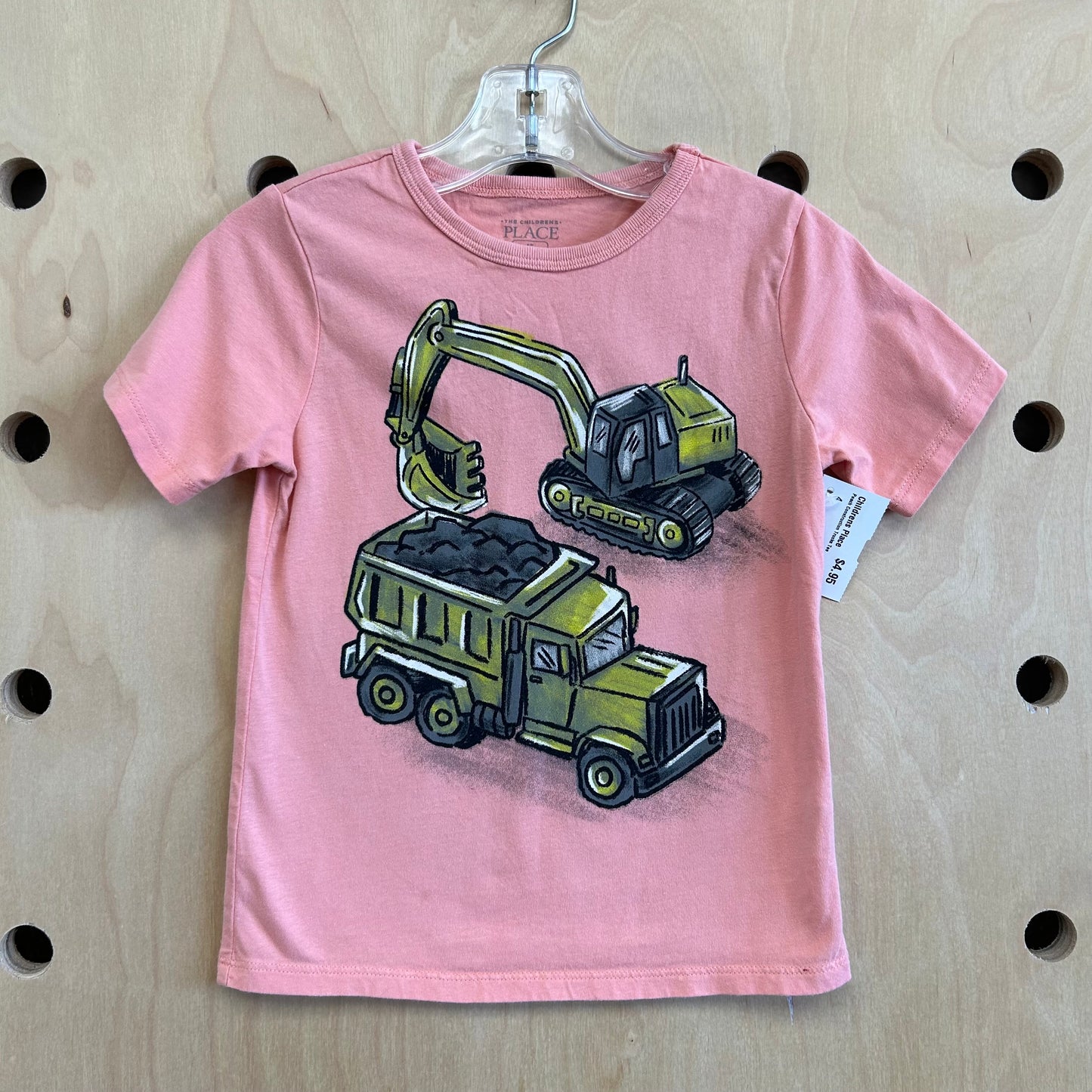 Peach Construction Trucks Tee