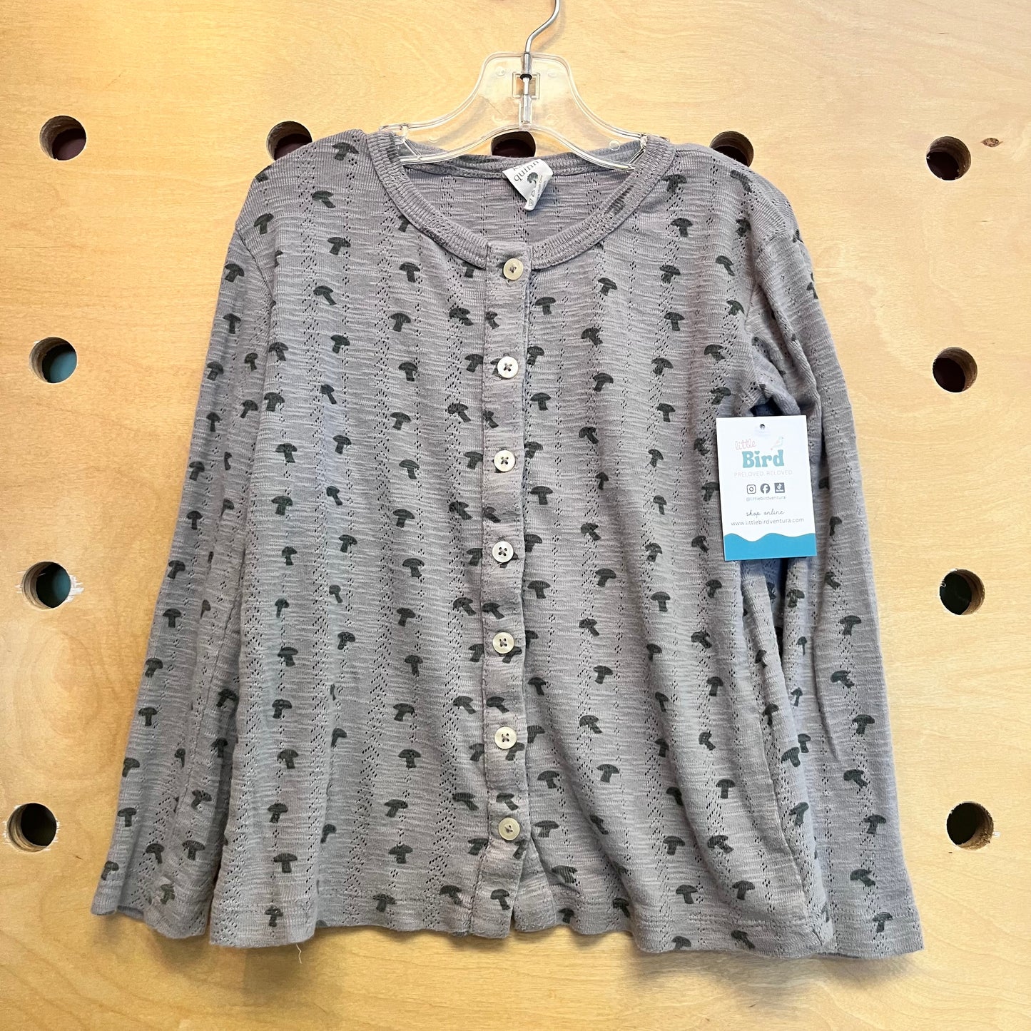 Organic Pointelle Mushrooms Cardigan
