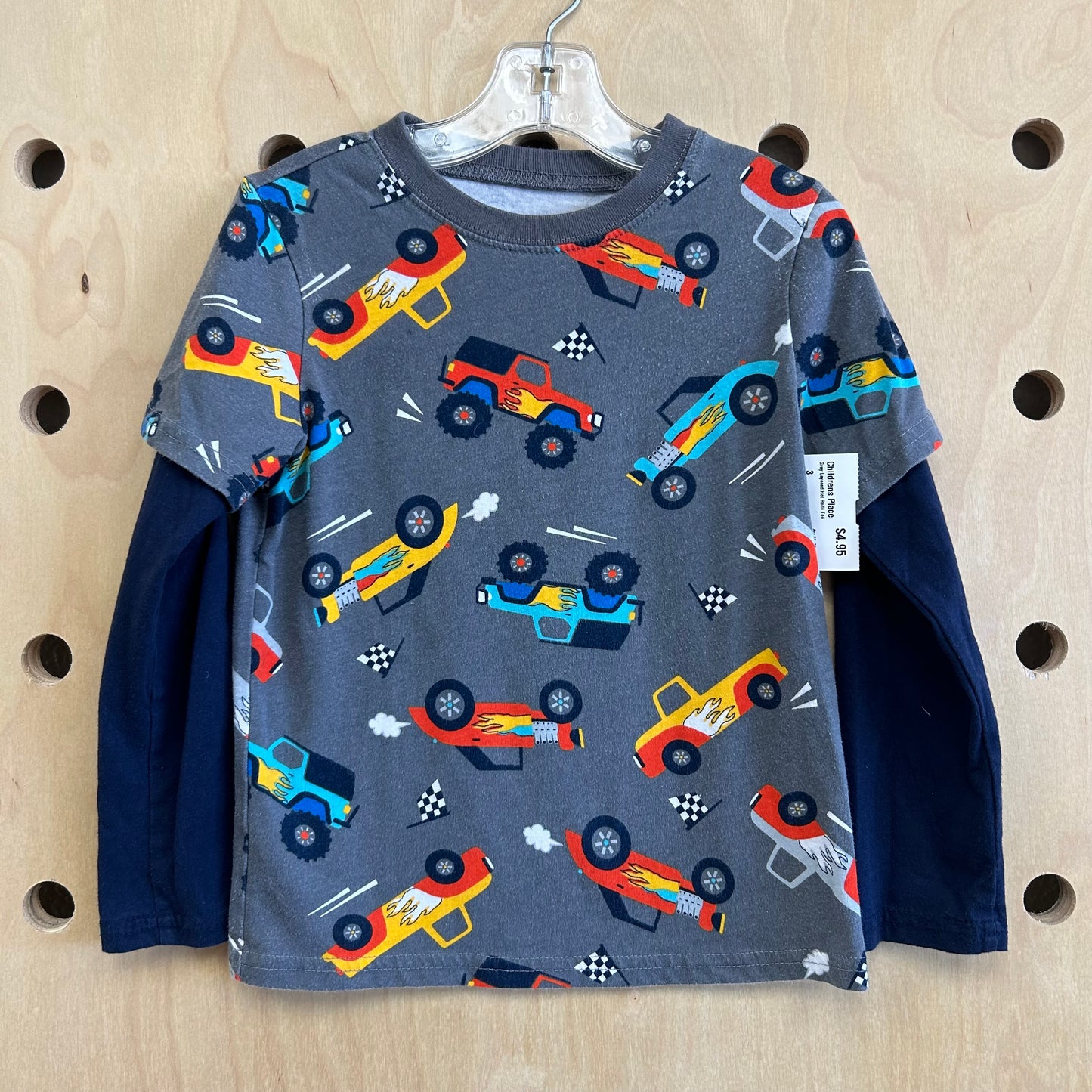 Grey Layered Hot Rods Tee