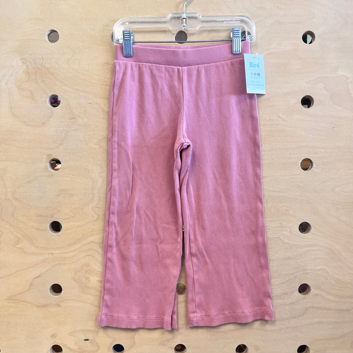Pink Ribbed Wide Leg Leggings