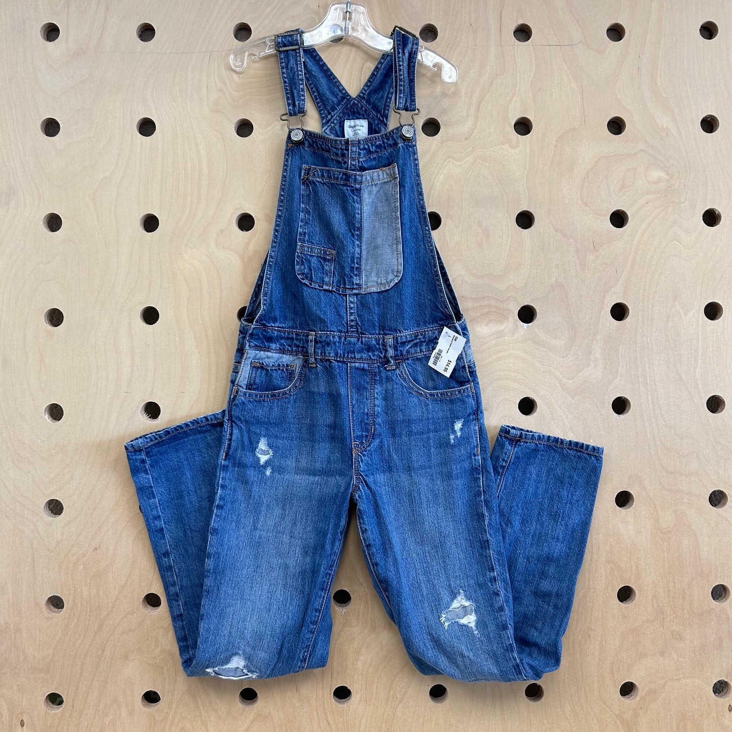 Distressed Denim Overalls