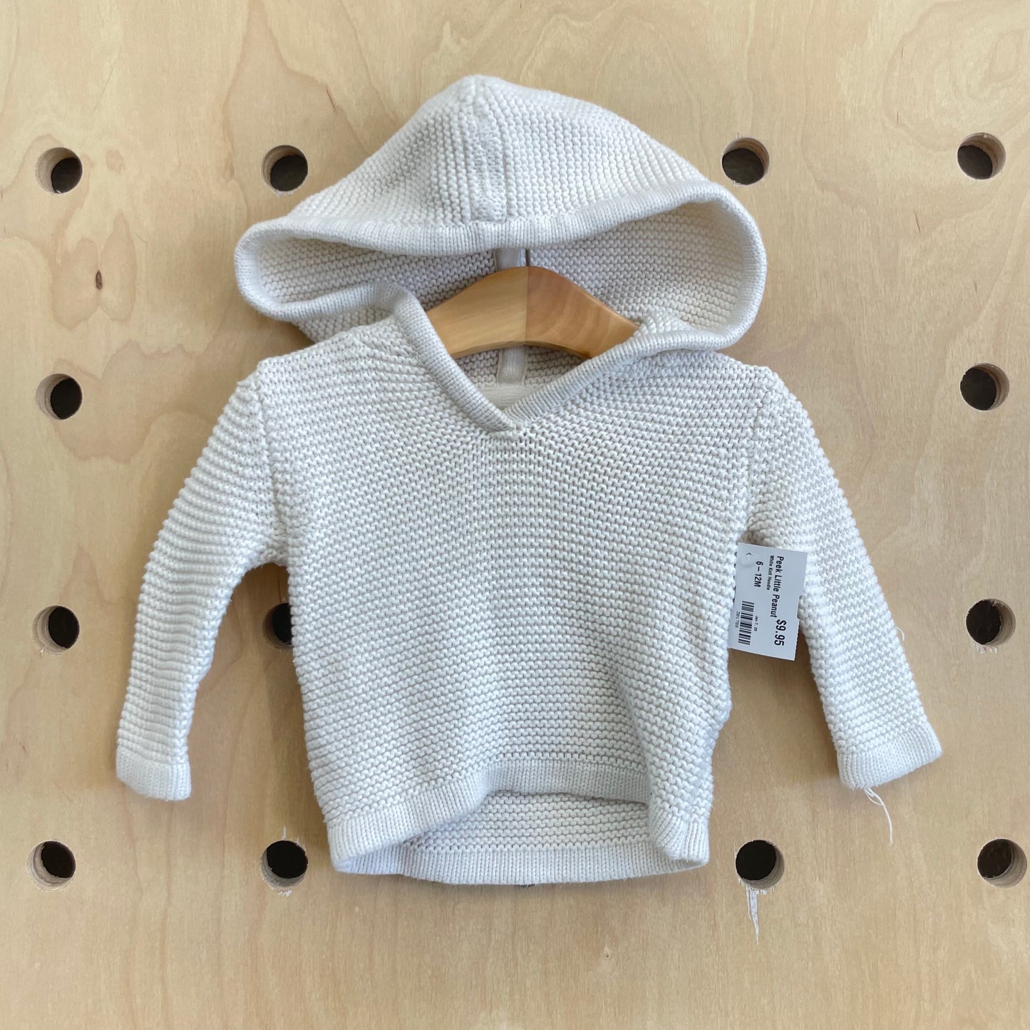White Knit Hoodie