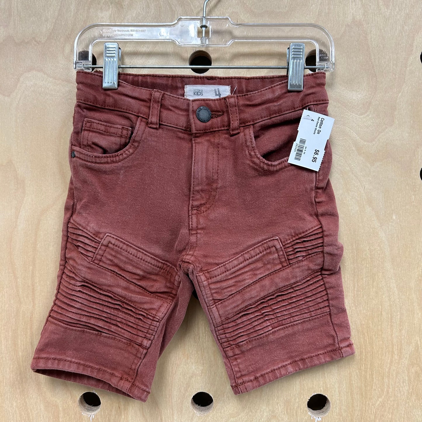 Red Denim Shorts