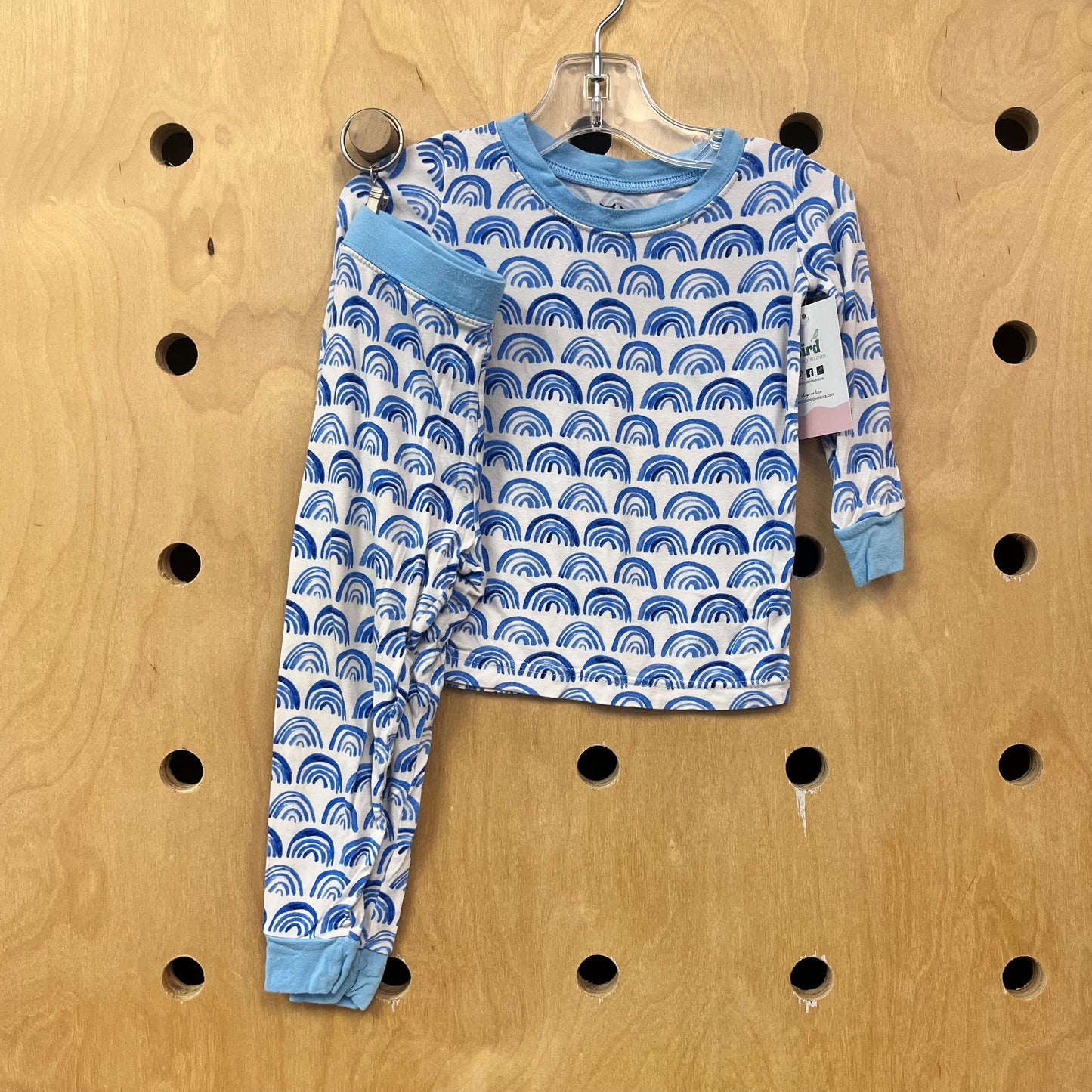 White + Blue Rainbows Bamboo Pajamas