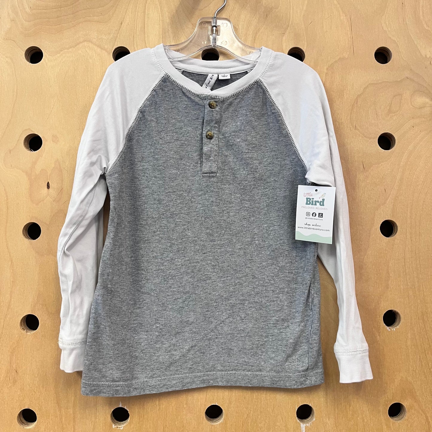 Grey + White LS Henley