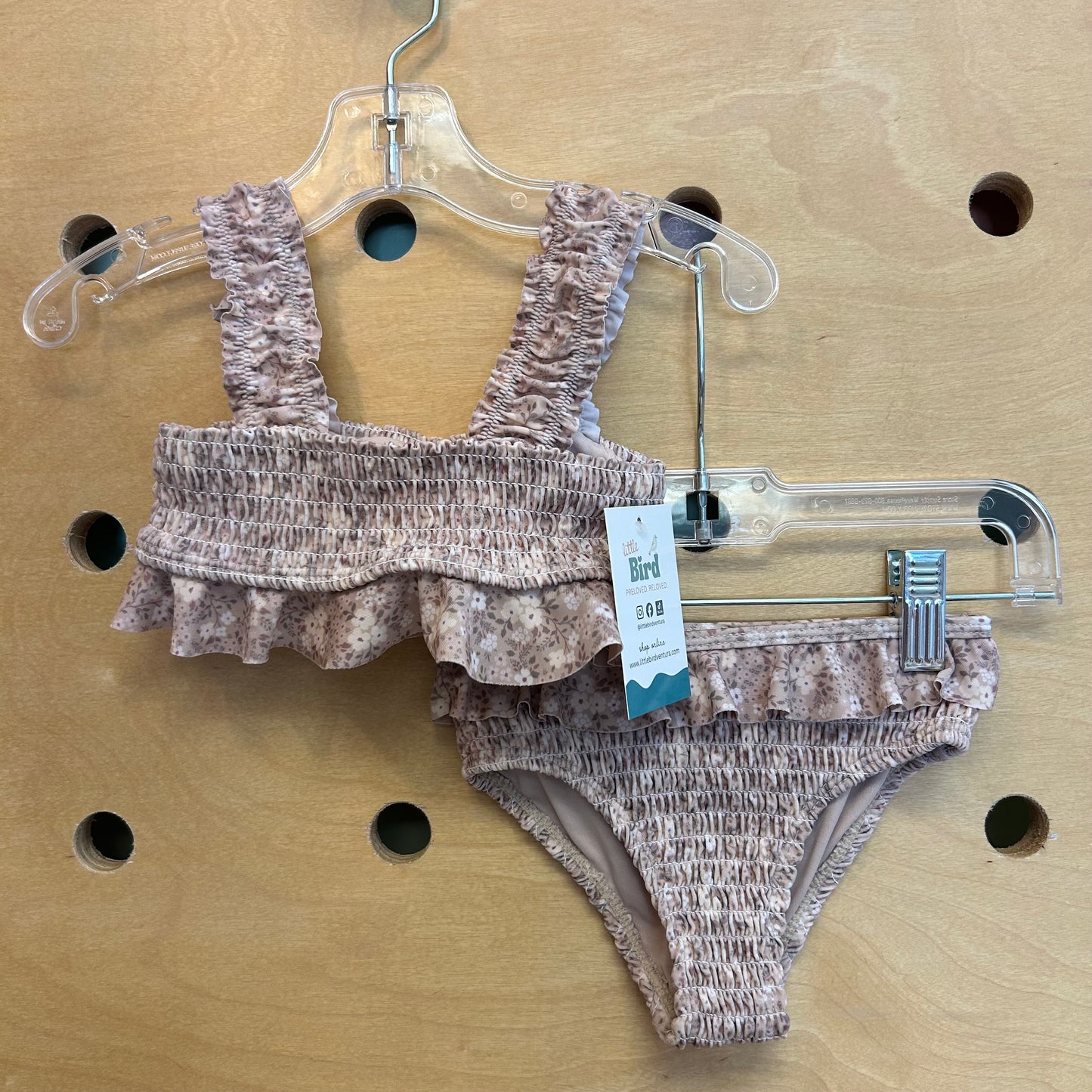 Beige Floral 2pc. Swimsuit