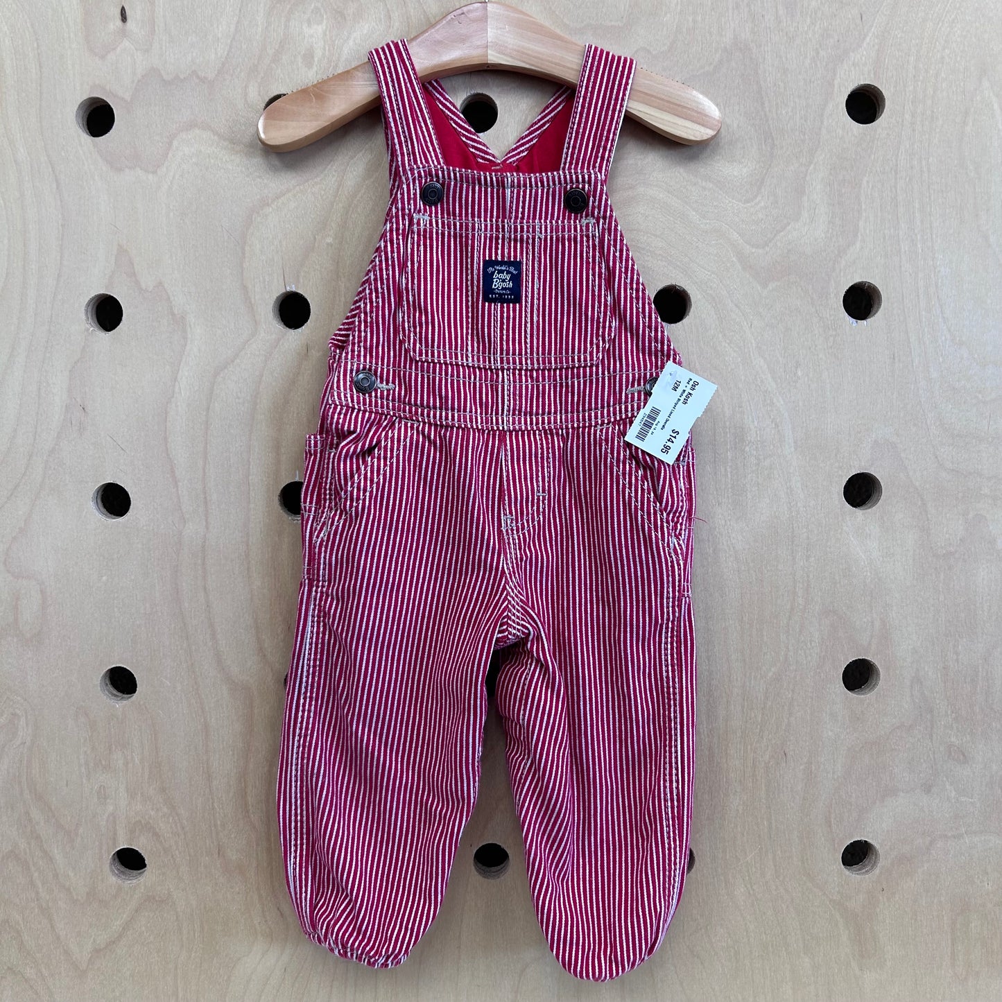 Red + White Striped Lined Overalls