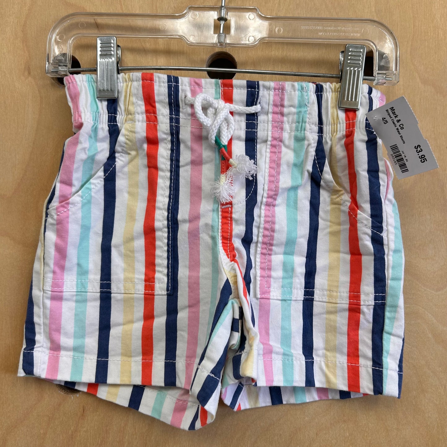 Striped Elastic Waist Shorts