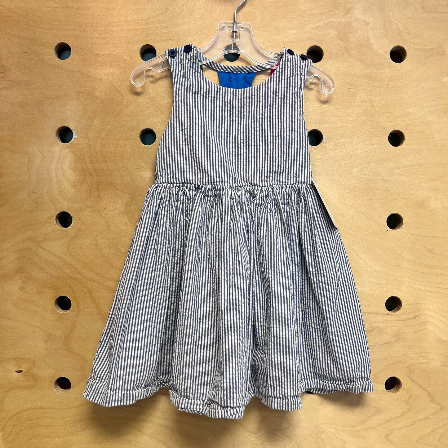 Blue Striped Rainbow Back Dress