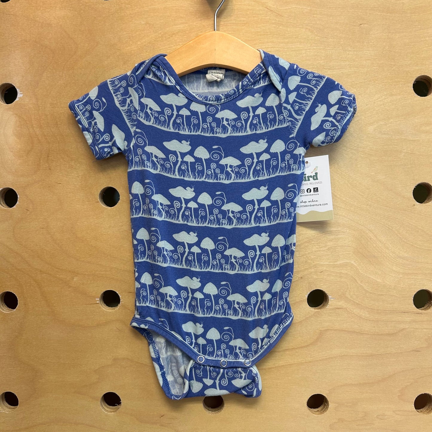 Blue Mushrooms Bamboo Romper