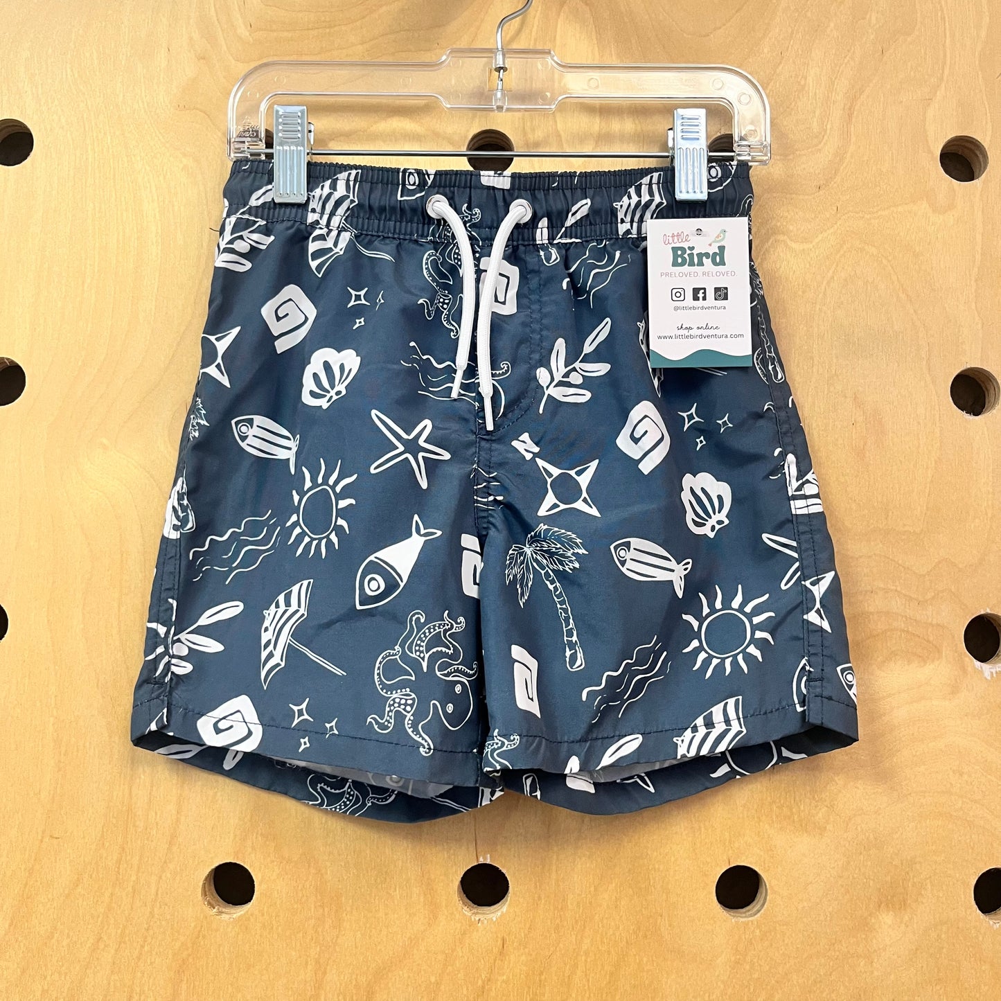 Blue Fish Swim Trunks