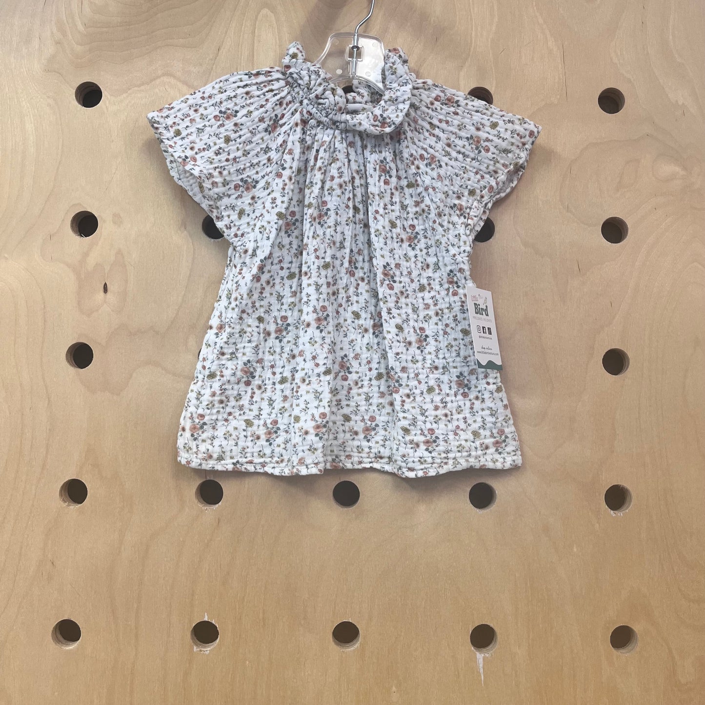 Neutrals Floral Gauze Top