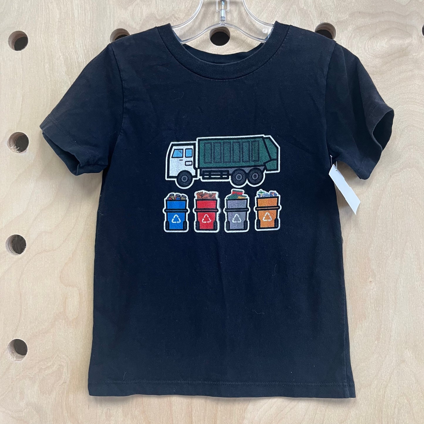 Black Recycle Garbage Truck Tee
