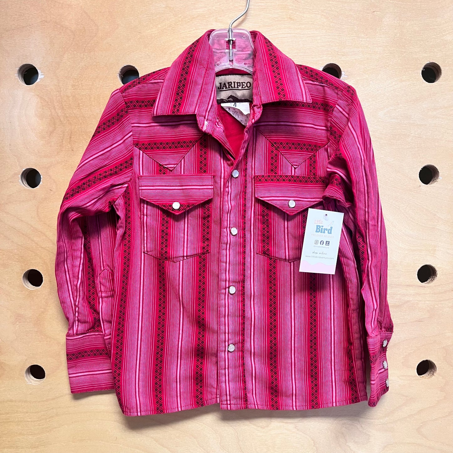 Red Striped Western Snap Shirt