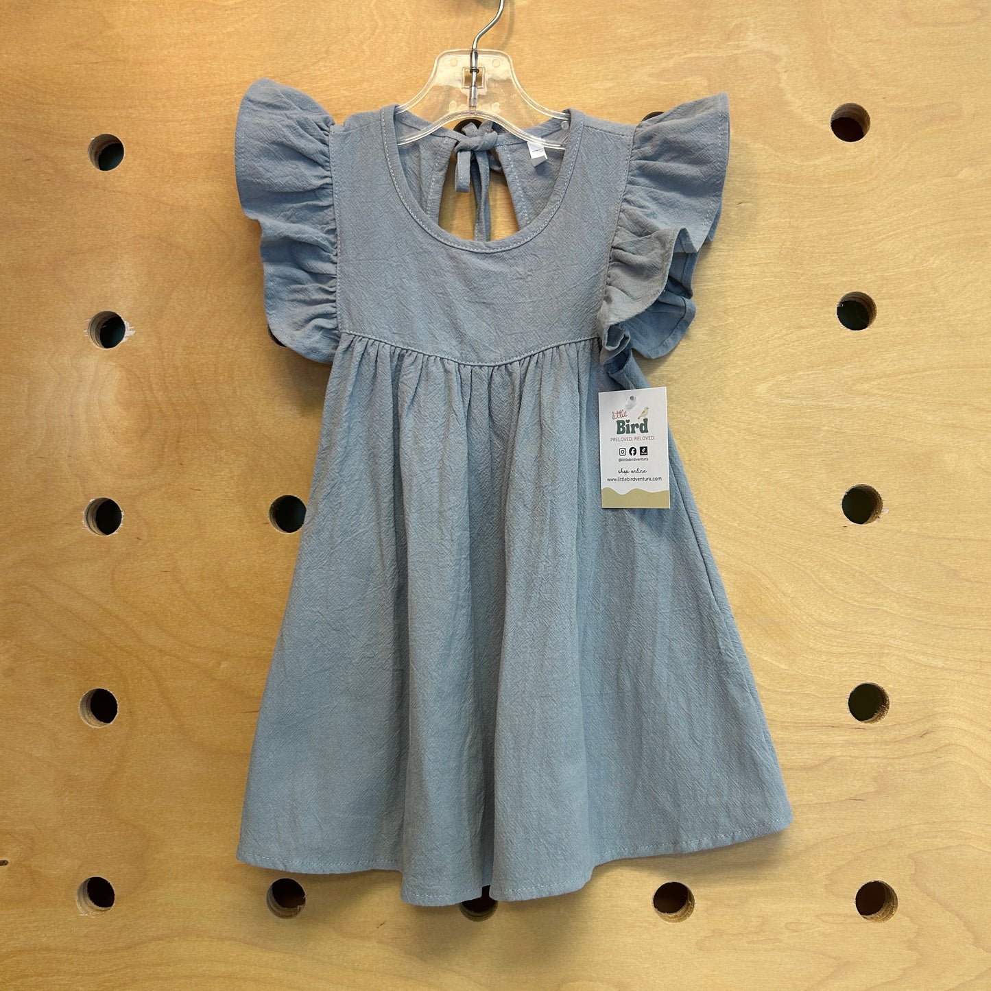Dusty Blue Tie-Back Dress