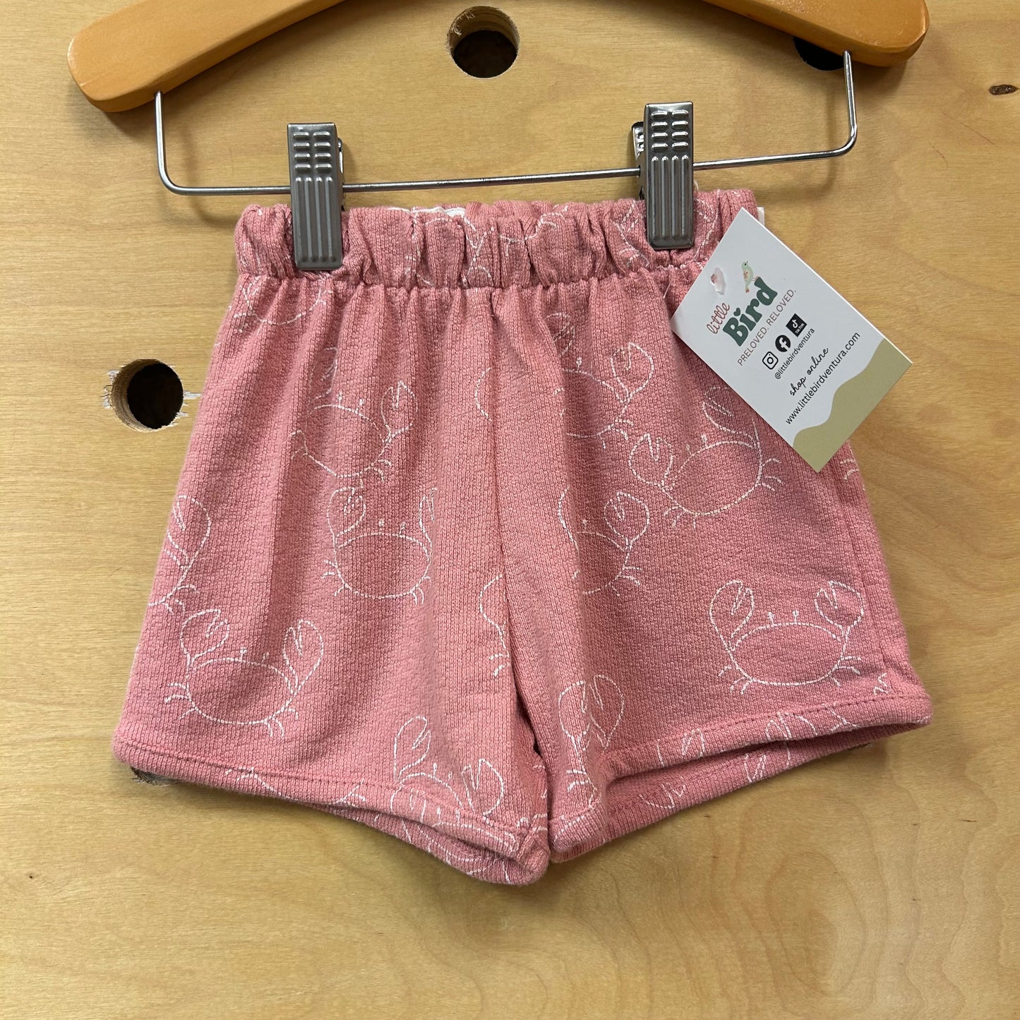 Pink/White Crabs Terry Shorts NEW!