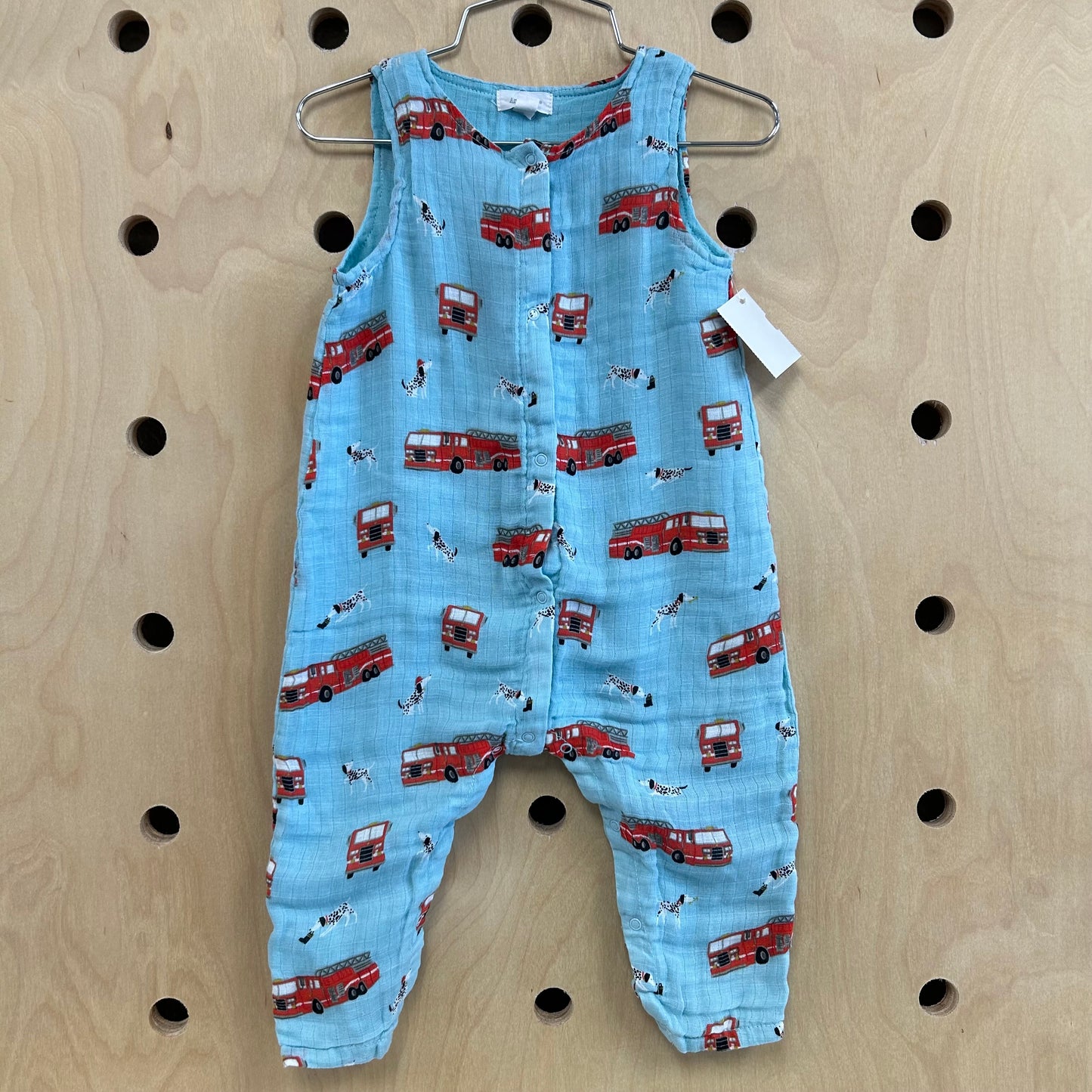 Fire Truck Muslin Romper