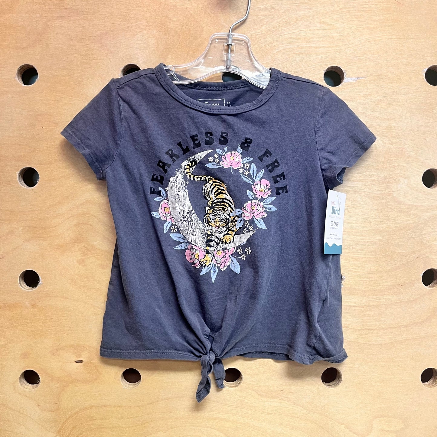 Grey 'Fearless & Free' Tiger Tee