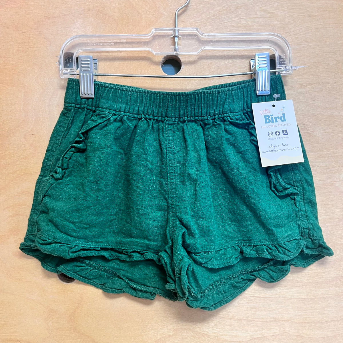 Green Ruffle Shorts