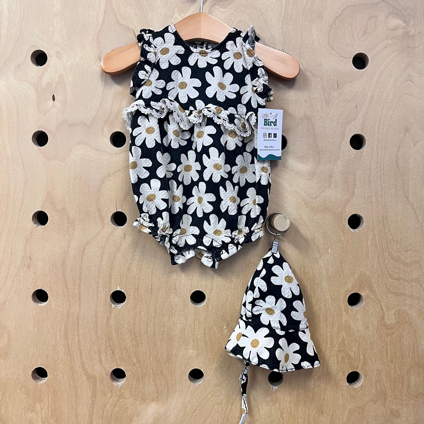 Black Daisy Romper w/ Hat