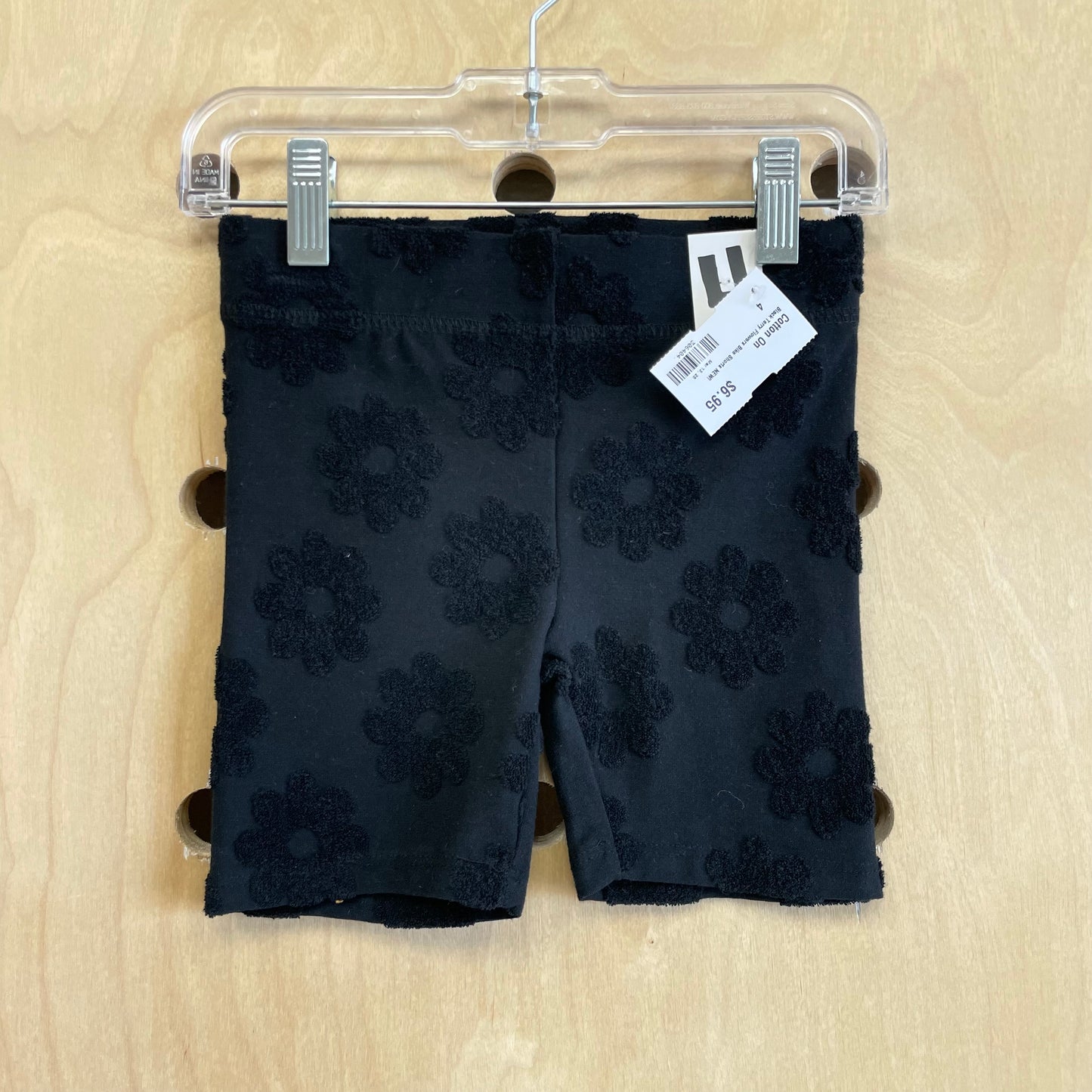 Black Terry Flowers Bike Shorts NEW!