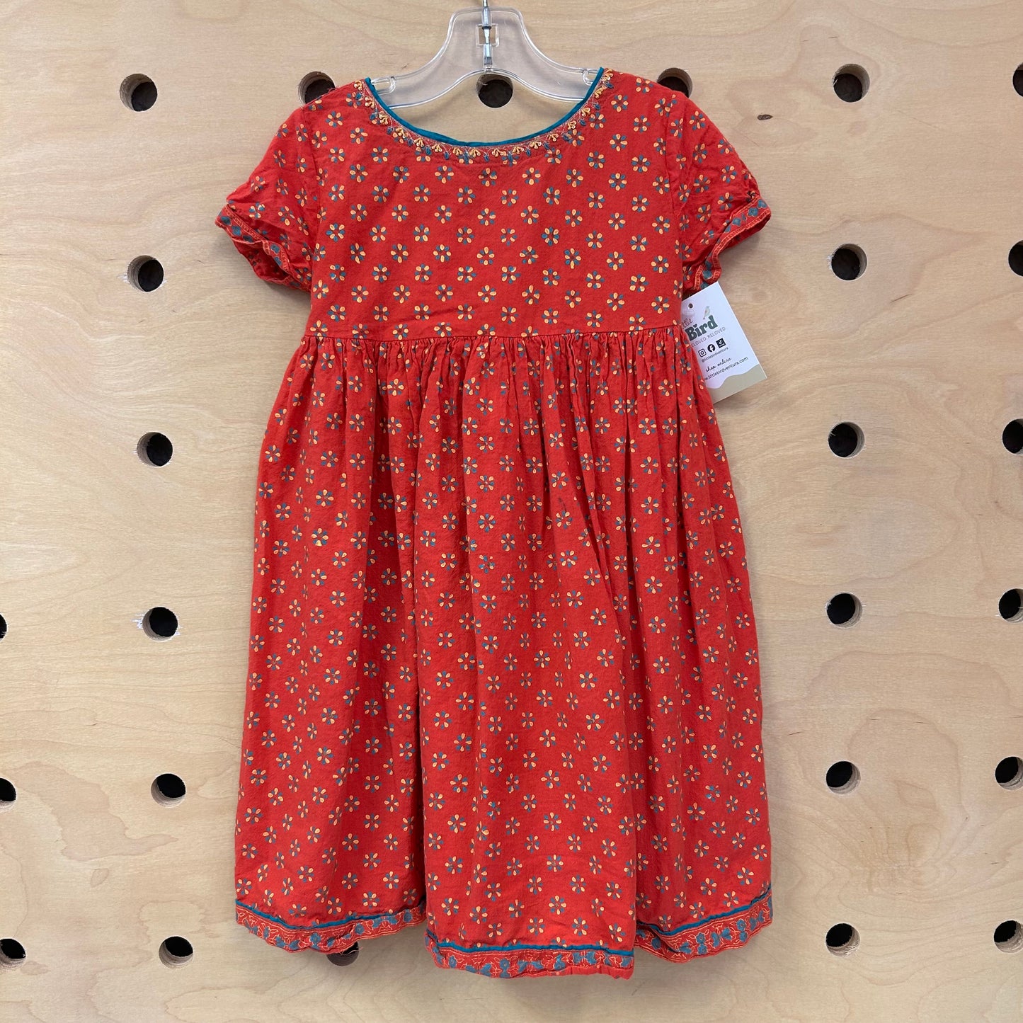 Red & Teal Floral Dress