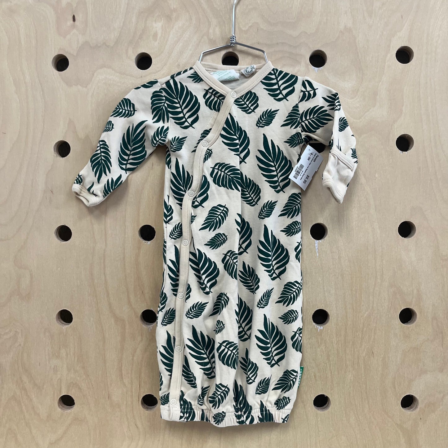 Beige & Green Palm Leaf Organic Sleep Sack