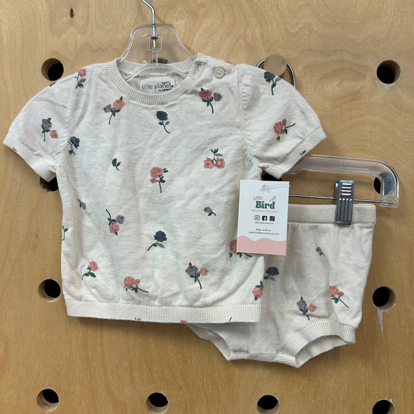 Organic Ivory Floral Knit Outfit
