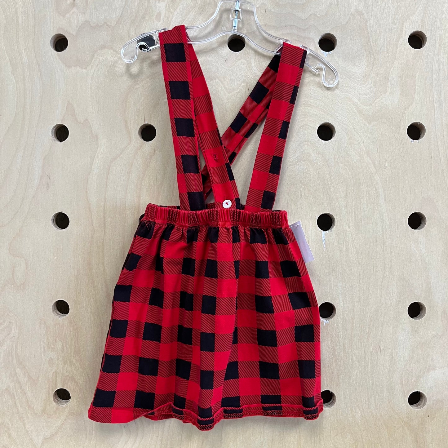 Buffalo Plaid Suspender Skirt